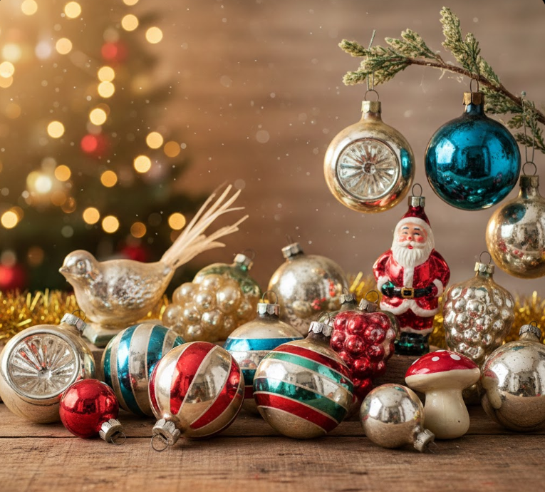 vintage glass christmas ornaments